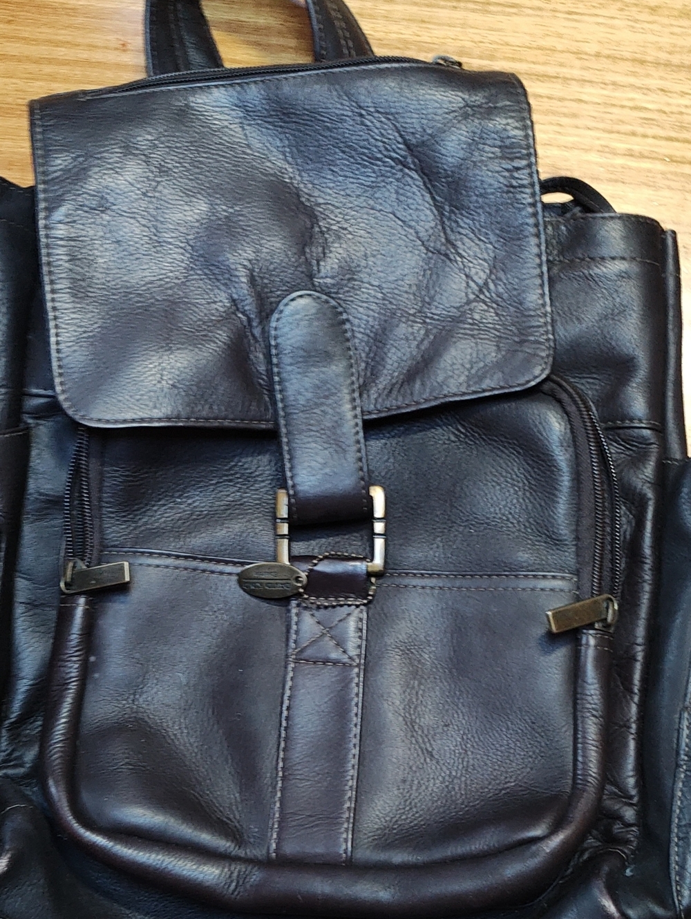 David King men's dark Brown Leather Backpack - Classic Urban Carry